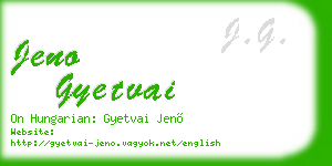 jeno gyetvai business card